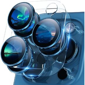 Design for iPhone 15 Pro/iPhone 15 Pro Max Camera Lens Protector, [Full Coverage] [HD Night Shooting] 9H Tempered Glass Clear Acrylic Screen Camera Cover for iPhone 15 Pro Max Black