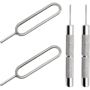 AYWFEY 4 Pcs SIM Card Removal Openning Tool Tray Eject Pins Needle Opener Ejector Compatible with All iPhone Apple iPad HTC Samsung Galaxy Cell Phone Smartphone Watchchain Link Remover