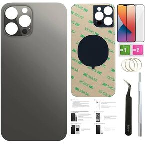 Day-market 12 Pro Max Back Glass Replacement for iPhone 12pro Max Back Cover Glass 6.7 Inch with PreInstalled Tape Installation Instruction Repair Tools Screen Protector Pacific Blue