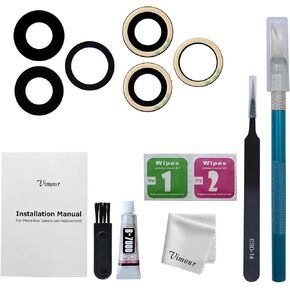 Rear Camera Lens Replacement with Pre-Installed Adhesive and Repair Toolkit for iPhone 13 Pro 6.1 Inch & iPhone 13 Pro Max 6.7 Inch