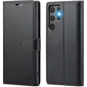 for Samsung Galaxy S24 Ultra Wallet Case with RFID Blocking Credit Card Holder, PU Leather Folio Flip Kickstand Protective Shockproof Cover Women Men for Samsung S24Ultra Phone case(Black)