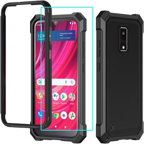 for BLU View 5 B160V Case with Screen Protector,Full Body Protection Front PC Back Soft Silicone Bumper,Heavy Duty Protection Shockproof Phone Case for BLU View 5 Red