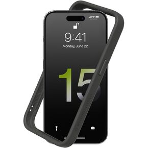 RhinoShield Bumper Case Compatible with [iPhone 15 Pro Max] | CrashGuard - Shock Absorbent Slim Design Protective Cover 3.5M / 11ft Drop Protection - Black