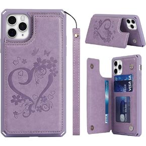 for iPhone 11 Pro Max Case,for iPhone 11promax Case,[ Credit Card Holder & Slot Wallet Case ] Back Shell Leather Cover Shockproof Protective Case with Strap(6.5")-Black in Kuwait