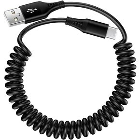 USB to USB C Cable Coiled 3FT Car Charger Cord for iPhone 15/15 Pro/15 Pro Max/15 Plus, Retractable Auto Type C Fast Charging for Samsung Galaxy A14 5G A54 S23 FE Ultra S22,Google Pixel 8 Pro 8 7a 7