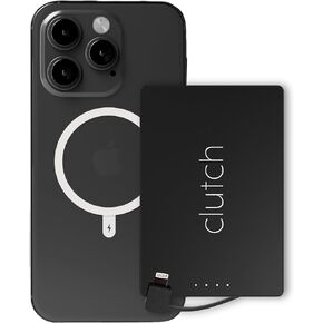 Clutch - Pro Portable Charger - Compatible with Apple Phones & Small Devices - Power Bank - Magnetic Battery Pack - TSA Approved Travel Charger - USB Rechargeable - Built-in Cable - 3.7oz - Pink