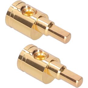 2pcs 0GA Wire Reducer Terminal Connector Pure Copper Gold Plated for Car for Audi o Amplifier Modification car amplifier power cable terminals 1 0 to 4 gauge reducer