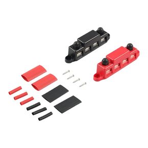 12V 4 X 5/16" (M8) Marine Terminal Block Power Distribution Block Busbar for Rv Car Audio Utv Heavy Duty Battery Terminal Post