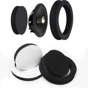 2Pack Foam Speaker Enhancer System Sponge Kit for Universal 6" & 6.5" Drivers,Self Adhesive Car Door Speaker Foam Rings Enhancer Soundproof Cotton Pad with High Rebound for Stereo Audio Speaker