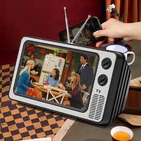 12" Retro TV Amplifier Phone Screen Magnifier - Gifts for Dad - 3D HD Mobile Phone Screen Magnifying Enlarger for Movies, Videos, Games - Fit for All Smartphones (Rose Gold)