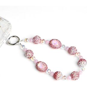HuedBeads Phone Charm with Beads & Crystals - Detachable Phone Wrist Strap, Anti-loss cell phone lanyard, Handbag accessory for Women - iPhone&Smart Phone wrist strap