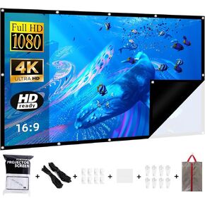 Black Backing Projector Screen 100 INCH VERCORKIN Outdoor Indoor Portable Projection Screens Movie Screen 16:9 Foldable for Home Theater Movies, Office, Outdoor Movies (100 INCH)