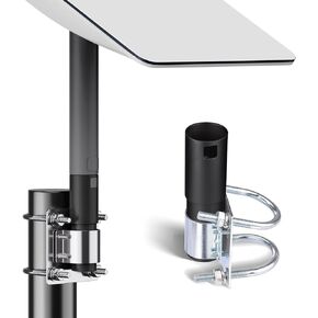 Starlink Satellite Dish V2 Antenna Pipe Adapter Pole Mount with U Bolt Pole Clamp - Sturdy Aluminium Alloy - Built-in Anti-Rotation Rib Safe Stable Starlink Pipe Adapter