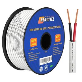 14/2 Speaker Wire (100 Feet) 14AWG Gauge in Wall Audio Speaker Wire, Fire Safety CL2 CL3 Rated Audio Speaker Cable/ 14 Gauge-2 Conductors CCA (Copper Clad Aluminum) Electrical Hookup Wire