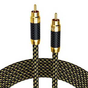 Mygatti Hi-Fi RCA Male to RCA Male Cable 30 Feet, (Silver Plated Copper, Multiple Shield, Nylon Braided), Digital Audio Coaxial Stereo Audio Cord, for HiFi Systems, Subwoofer, Home Theater, Audiophile