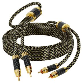 Mygatti Hi-Fi RCA Male to RCA Male Cable 30 Feet, (Silver Plated Copper, Multiple Shield, Nylon Braided), Digital Audio Coaxial Stereo Audio Cord, for HiFi Systems, Subwoofer, Home Theater, Audiophile