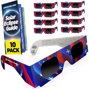 Medical king Solar Eclipse Glasses (10 pack) 2024 CE and ISO Certified Safe Shades for Direct Sun Viewing Approved 2024