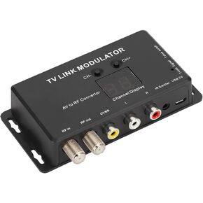 RF Modulator, UHF TV Link Modulator IR Extender with Channel Display, TM70 Link Modulator AV to RF Converter for CATV System