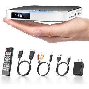 HDMI DVD Players for TV, DESOBRY 1080P HD Mini DVD Player, Small DVD Player for TV with All Region Free, Compact DVD Player for Smart TV, Support AV Output, USB/TF Card Input, Remote Control,PAL/NTSC