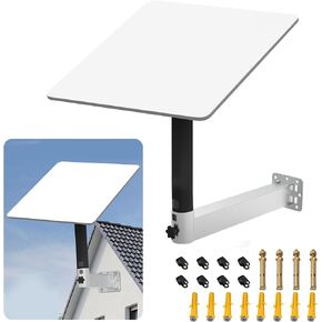 Starlink Mount, Starlink Long Wall Bracket Mount, Aluminum Alloy Starlink Internet Satellite Mounting Kit, with Fixing Screw for Wind Safe Protection, Compatible with Starlink Gen 2 Dish(White)