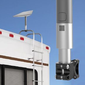 Starlink Rv Ladder Mount, Starlink Roof Rack Mount, Starlink Mount with Pipe Adapter for RV, Starlink Pole Mount,Load-Bearing 200lbs, Installation Range 0.8-1.17" (All Aluminum)