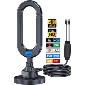 WUMINGLU TV Antenna for Smart TV Indoor 2024 Newest Clear 4K Digital Antenna HD TV Up to 380 Miles Long Range Local Channels Indoor Outdoor Amplifier Signal Booster Cable Easy Setup