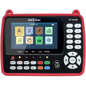 Satellite finder Signal Finder, VISLONE HD Satellite TV Signal Finder ST-5150 DVB-S2/T2/C COMBO Digital Handheld Signal Meter Satellite Finder H.265 HEVC MPEG-4 4.3 Inch TFT LCD US Plug