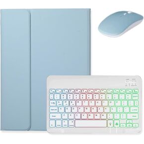 Backlit Keyboard for iPad Mini 5th Generation / 7.9" Mini 4 Mini 5 Keyboard Case with Mouse, Detachable Backlight Color Keyboard Case,Dark Pink+White
