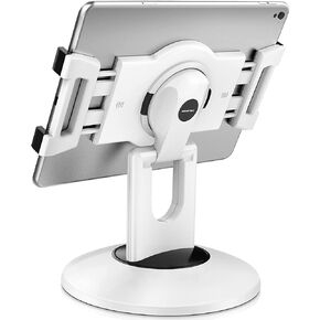 AboveTEK Retail Kiosk iPad Stand, 360° Rotating Commercial POS Tablet Stand, Fits 6"-13" (Screens) iPad Mini Pro-Business Swivel Tablet Holder, for Store Office Reception Kitchen Desktop (Black)