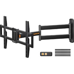 Perlegear Corner TV Wall Mount Long Arm TV Mount Bracket for 32-75 Inch TVs-Full Motion TV Wall Mount with 32.37" Extension & Swivel Articulating Arm & Tilt, MAX VESA 600x400mm, Holds up to 100 lbs