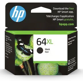 HP 64XL Black High-yield Ink Cartridge | Works with HP ENVY Inspire 7950e; ENVY Photo 6200, 7100, 7800; Tango Series | Eligible for Instant Ink | N9J92AN