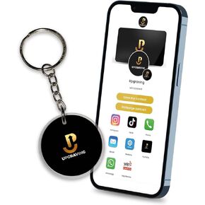 Smart Keychain Digital Business Card - Intelligent Tap to Share Contact Info Keychain- Waterproof NFC Tag- Personalized Digital Profile- Share Info, Social Media, Apps, payments, and more