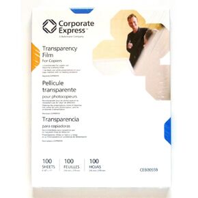 Transparency Film for Copiers Not Requiring a Sensing Stripe - 8.5 x 11 inches - 100 pack