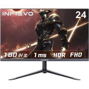 Gaming Monitor 24 Inch FHD 1080P Computer Monitor 180Hz VA 1ms, FreeSync, Ultra-Thin PC Monitor, VESA Compatible, Tilt Adjustable, Eye Care Technology, HDMI/DP