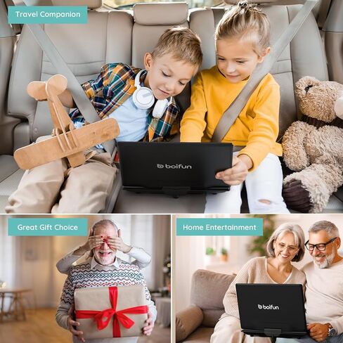 مشغل DVD محمول BOIFUN مقاس 14.8 بوصة مع إضاءة معززة لشاشة HD مقاس 13.3 بوصة، ومدخل HDMI، وزاوية رؤية واسعة، وبطارية قابلة لإعادة الشحن بقدرة 4000 مللي أمبير في الساعة، وتلفزيون USB/SD/مزامنة وأشكال أقراص متعددة، حجم كبير، أسود in Kuwait