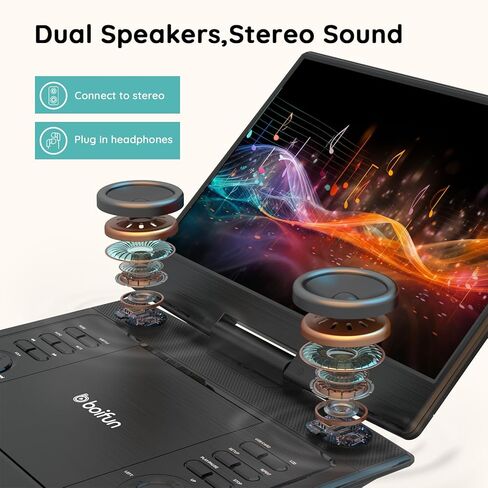 مشغل DVD محمول BOIFUN مقاس 14.8 بوصة مع إضاءة معززة لشاشة HD مقاس 13.3 بوصة، ومدخل HDMI، وزاوية رؤية واسعة، وبطارية قابلة لإعادة الشحن بقدرة 4000 مللي أمبير في الساعة، وتلفزيون USB/SD/مزامنة وأشكال أقراص متعددة، حجم كبير، أسود in Kuwait