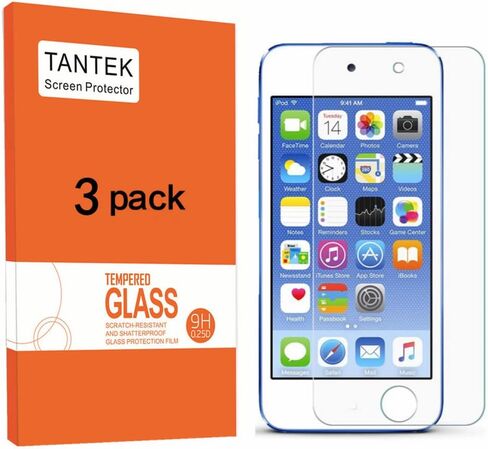 iPod Touch الجديد (الجيل السادس، إصدار 2015)، TANTEK [خالي من الفقاعات] [HD-Clear] [مضاد للخدش] [مضاد للوهج] [مضاد لبصمات الأصابع] واقي شاشة زجاجي مقوى لجهاز iPod Touch 6G & 5G، [3 عبوات ] in Kuwait
