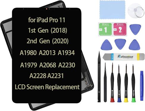 11" LCD Screen Replacement Compatible with iPad Pro 11 2nd Gen (2020) A2068 A2230 A2228 A2231 1st Gen (2018) A1980 A2013 A1934 A1979 Display LCD Assembly + Glass Touch Digitizer Repair Kit in Saudi Arabia