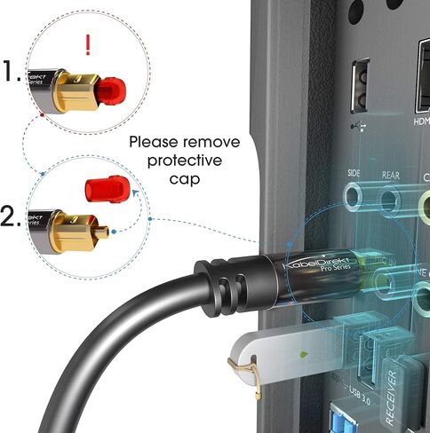 TOSLINK Cable, Optical Audio Cable – 5 feet Short Fiber Optic Cable for soundbars (TOSLINK to TOSLINK, Digital S/PDIF Cable, Stereo Systems/amplifiers/amps, Home Cinema, Xbox One/PS4) – CableDirect in Saudi Arabia