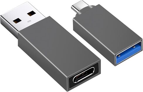 Henrety USB C Adapter - USB Male to USB3.0 Female OTG, Compatible with MacBook Air 2020/MacBook 12 inch/iPad Pro 2020 and More, Dark Green (Pack of 2) in Kuwait