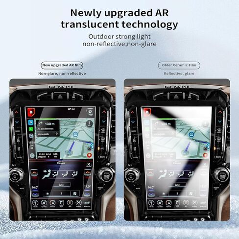 قطعتان من واقي الزجاج المقوى الشفاف عالي الدقة لعام 2019-2024 دودج رام 1500 2500 3500 يوكونكت 12 بوصة شاشة لمس للسيارة، واقي شاشة الملاحة، مقاوم لبصمات الأصابع والخدش in Kuwait