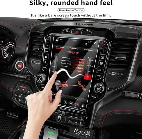 قطعتان من واقي الزجاج المقوى الشفاف عالي الدقة لعام 2019-2024 دودج رام 1500 2500 3500 يوكونكت 12 بوصة شاشة لمس للسيارة، واقي شاشة الملاحة، مقاوم لبصمات الأصابع والخدش in Kuwait