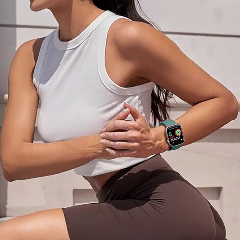 Maledan 6 عبوات متوافقة مع Apple Watch Band 38mm 40mm 41mm 42mm 44mm 45mm 49mm النساء والرجال، حزام بديل من السيليكون الرياضي القابل للتنفس لـ iWatch Apple Watch Series 9 8 7 6 5 4 3 SE Ultra in Kuwait
