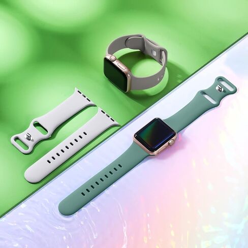 Maledan 6 عبوات متوافقة مع Apple Watch Band 38mm 40mm 41mm 42mm 44mm 45mm 49mm النساء والرجال، حزام بديل من السيليكون الرياضي القابل للتنفس لـ iWatch Apple Watch Series 9 8 7 6 5 4 3 SE Ultra in Kuwait