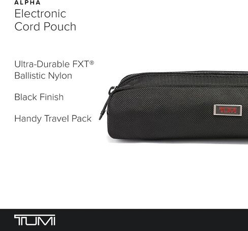 TUMI Alpha Electronic Cord Pouch - Cable Pouch for Organizing Cords and Cables for Electronics - Travel Cord Bag for Organization - Fits in Laptop Backpacks, Computer Bags & Travel Backpacks - Black in Saudi Arabia