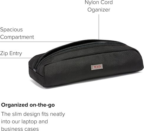 TUMI Alpha Electronic Cord Pouch - Cable Pouch for Organizing Cords and Cables for Electronics - Travel Cord Bag for Organization - Fits in Laptop Backpacks, Computer Bags & Travel Backpacks - Black in Saudi Arabia