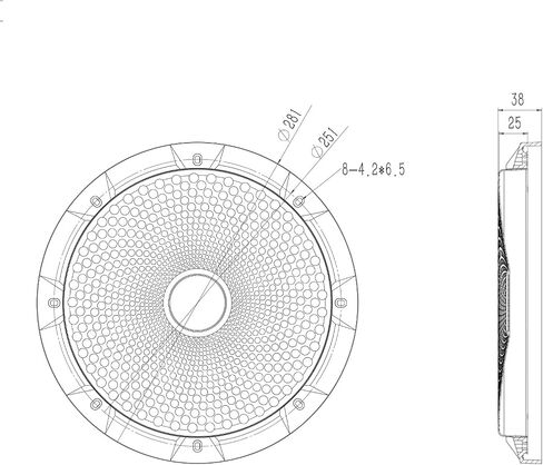 RECOIL 8-Inch High Excursion Black Steel Mesh Subwoofer Grille in Kuwait