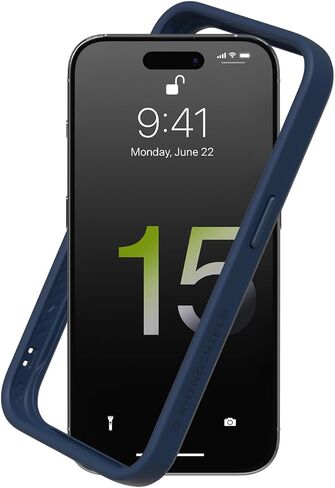 حافظة RhinoShield Bumper متوافقة مع [iPhone 15 Pro Max] | CrashGuard - غطاء حماية بتصميم نحيف ممتص للصدمات 3.5 متر / 11 قدم للحماية من السقوط - أسود in Saudi Arabia