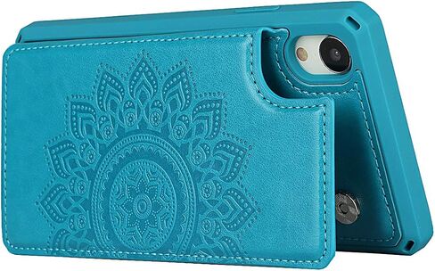 حافظة لهاتف iPhone XR، حافظة iPhoneXR، [حامل بطاقة الائتمان وجراب محفظة بفتحة] غطاء خلفي من الجلد مضاد للصدمات مع حزام (6.1 بوصة) - أسود in Kuwait