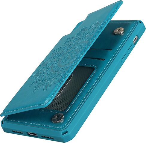 حافظة لهاتف iPhone XR، حافظة iPhoneXR، [حامل بطاقة الائتمان وجراب محفظة بفتحة] غطاء خلفي من الجلد مضاد للصدمات مع حزام (6.1 بوصة) - أسود in Kuwait